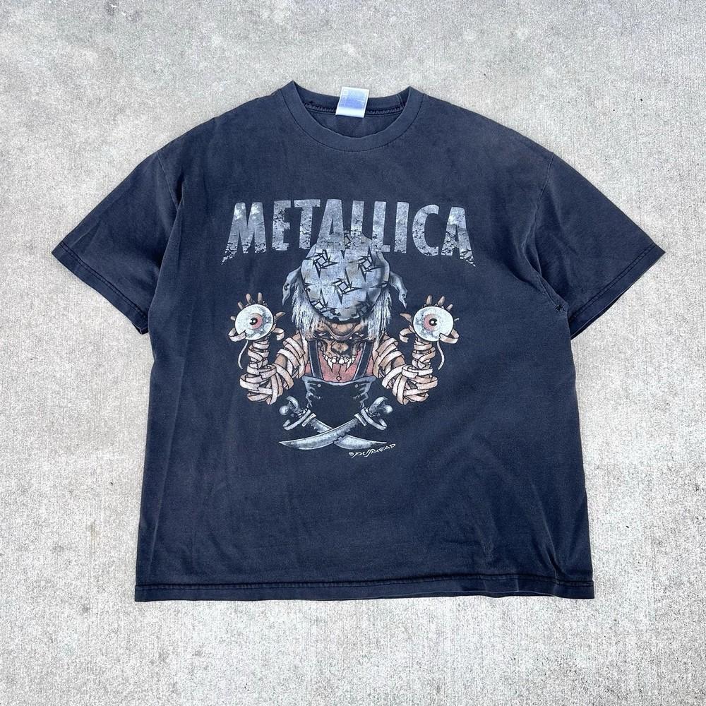 Винтажная футболка Metallica Pushead Skull Y2K, футболка метал-группы, унисекс L