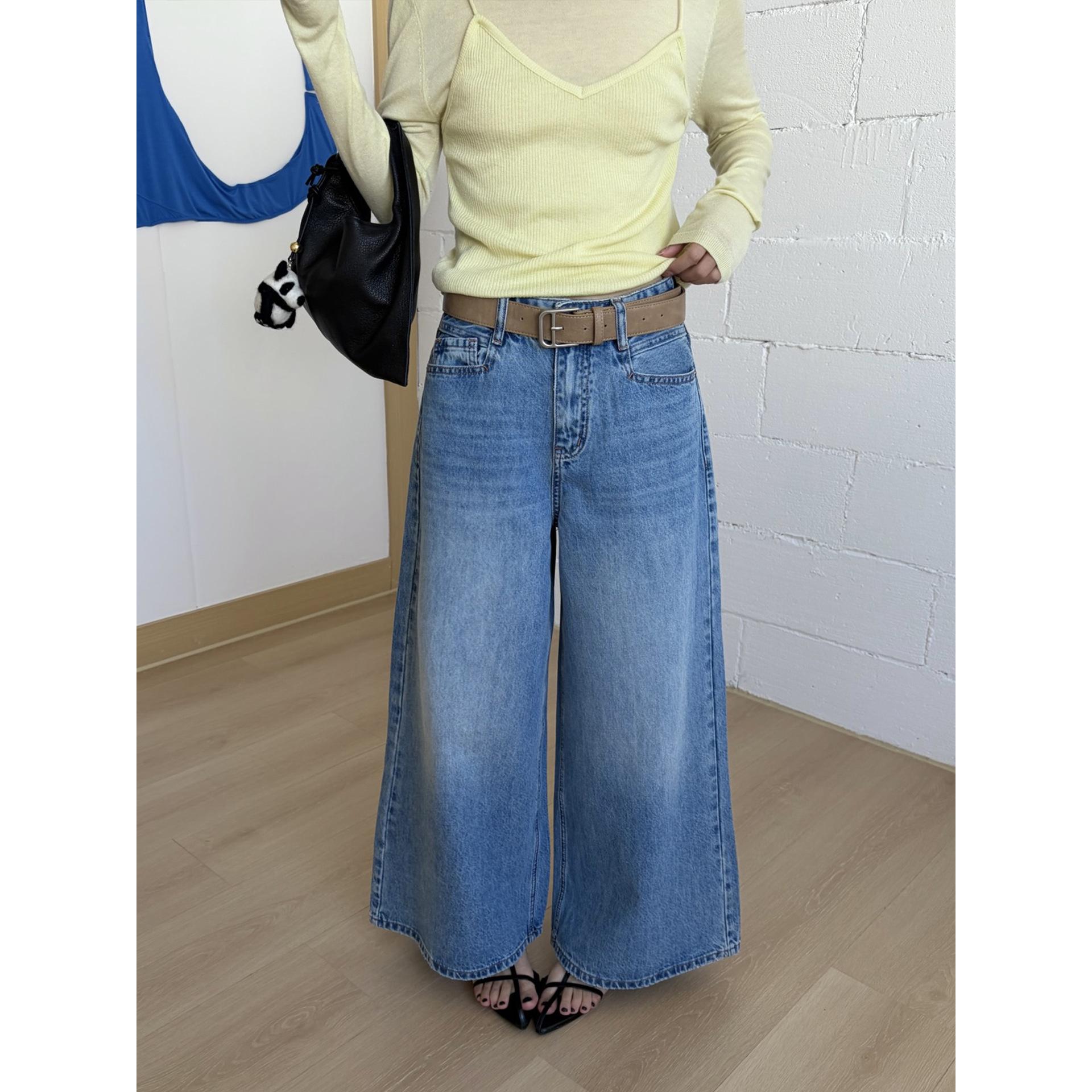 

Spring 2026 ICC Women s Wide-Leg A-line Jeans - Loose Silhouette, Large Size Extra Large