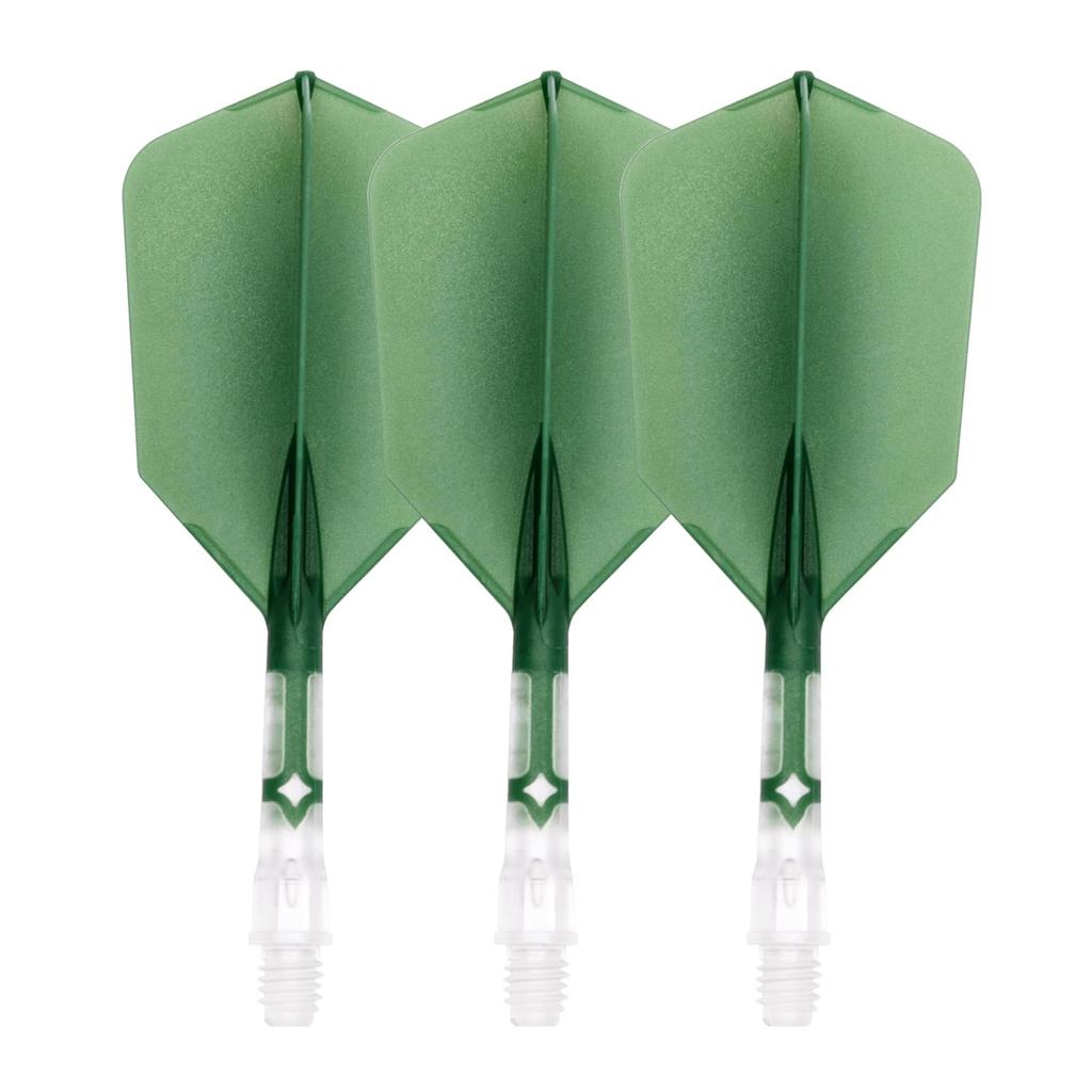 CUESOUL ROSTAK57 T19 Series Two-Tone Dual-Material Mixed Shaft Integrated Flights, Slim Shape Series, 3-Club Set (Dark Green)