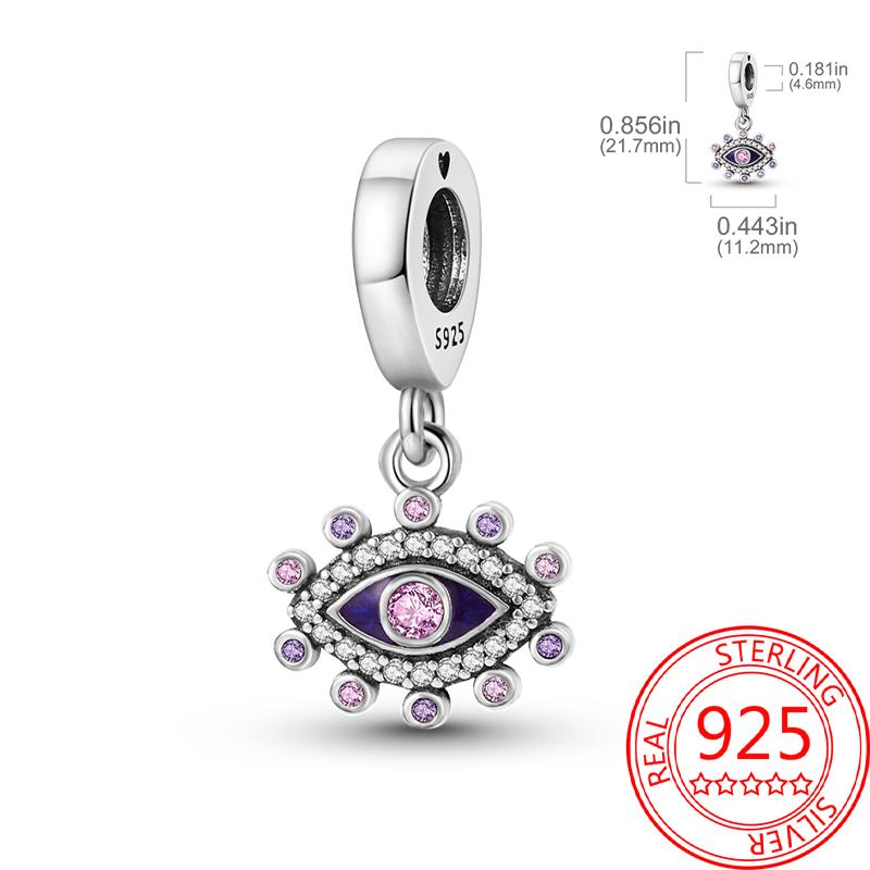 Mysterious Copper Love Evil Eyes Celtic Knot Palm Pendant Beads Safety Clip Fit Brand Bracelet Premium Gift Diy