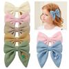 Flower Embroidery Bow Hair Clip Sweet Princess Girls Hair Clips Handmade Ribbon Bangs Hairpin Cute Bowknot Barrettes Headwear