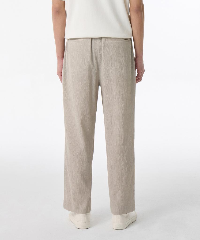 Musinsa Standard Crinkle Loose Tapered Elastic Waist Pants [Light Beige]