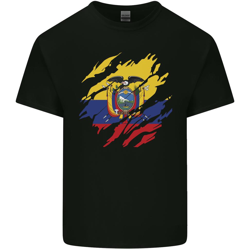 Torn Ecuador Flag Ecuadorian Day Football Unisexs Light Cotton TShirt