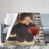 Monchhichis Kun Chan Pärchen Decke Niedliche Cartoon Flanell Tolle Warme Überwurfdecke für Bettwäsche Wohnzimmer Herbst/Winter Outdoor
