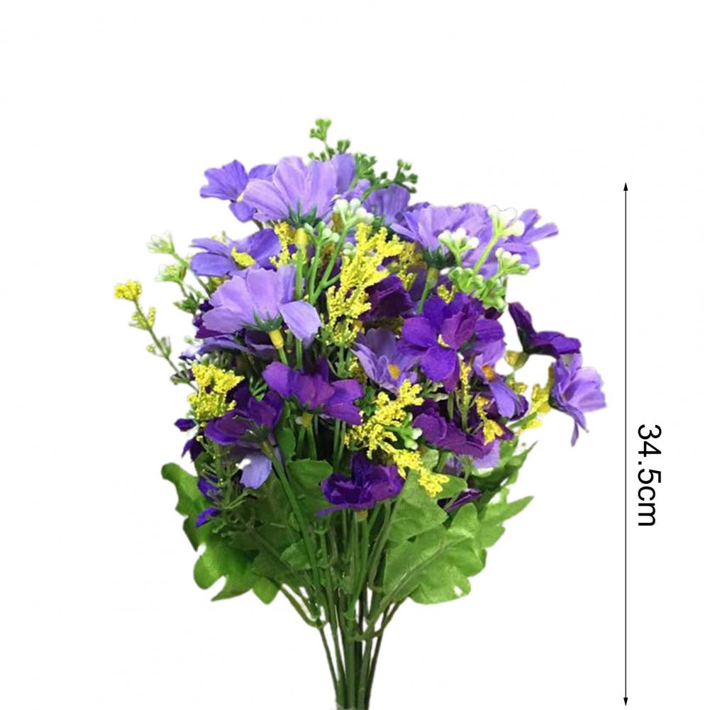 34.5cm Artificial Flowers 28 Heads Table Centerpiece Vibrant One Bouquet 7 Branch Silk Artificial Decorative Flower For Wedding