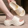 Elegantes Zapatillas de Arrastre Rectas de Fondo Grueso para Mujer, Nuevo Diseño de Diamantes, Zapatos de Playa Antideslizantes de Moda