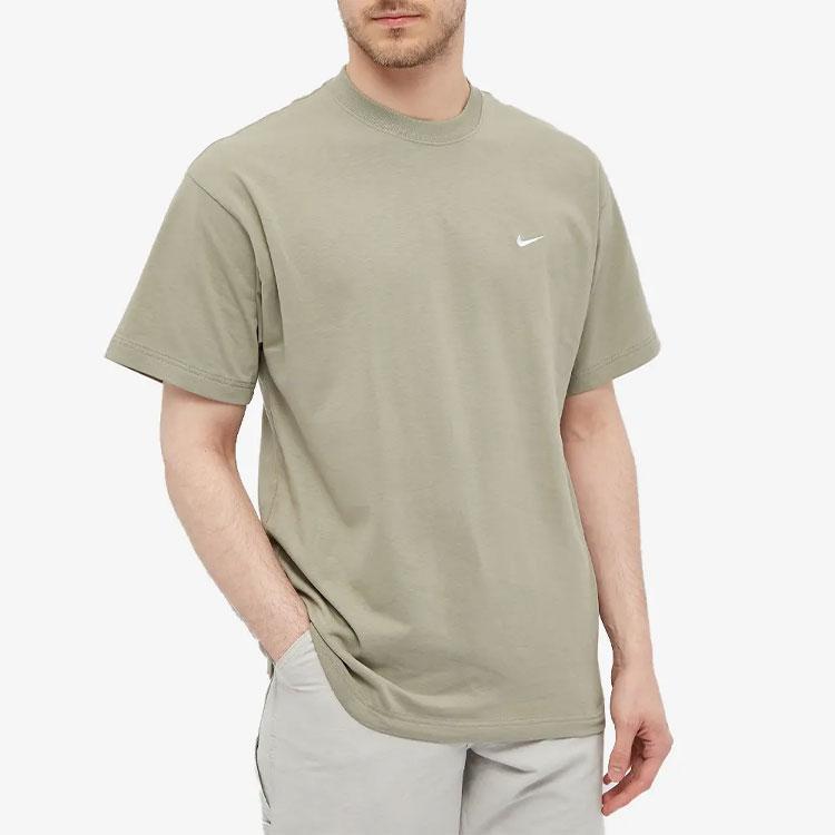 Nike Solo Swoosh Logo Solid Color Sport Crew Neck Short Sleeve T-Shirt Men Tops Light-Brown CV0559-320