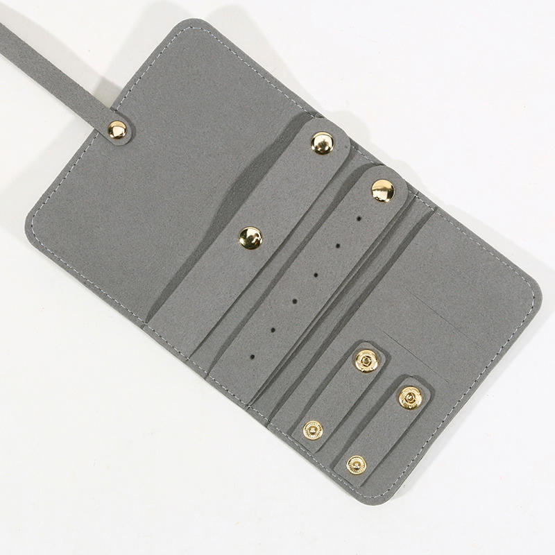 Fashion Women Leather Travel Jewelry Organizer Bag Portable Compact Case for Necklace Earring Ring Storage