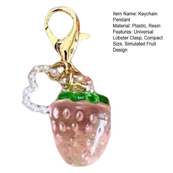Keychain Pendant Bowknot Decor Simulated Fruit Design Key Chain with Universal Lobster Clasp Keys Bags Phones Accessory