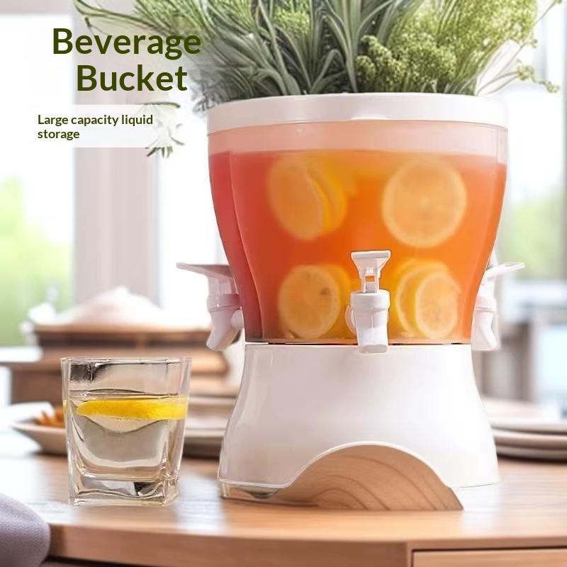 Large Capacity Beverage Dispenser With 3 Spigots Clear Body For Home Parties Outdoor Picnics Daily Use