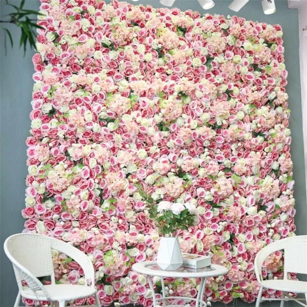 60X40cm Wedding Wall Backdrop Handmade Silk Rose Flower Wall Birthday Party