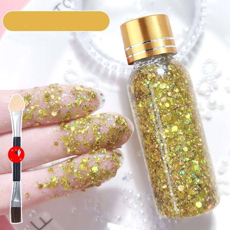 Super glänzendes Glitzer-Lidschatten-Gel - Kein Kleber erforderlich Glitzerpigment für Bühnen-Make-up, Schüleraufführungen, Heller Kristallperlen-Schimmer-Augen-Make-up