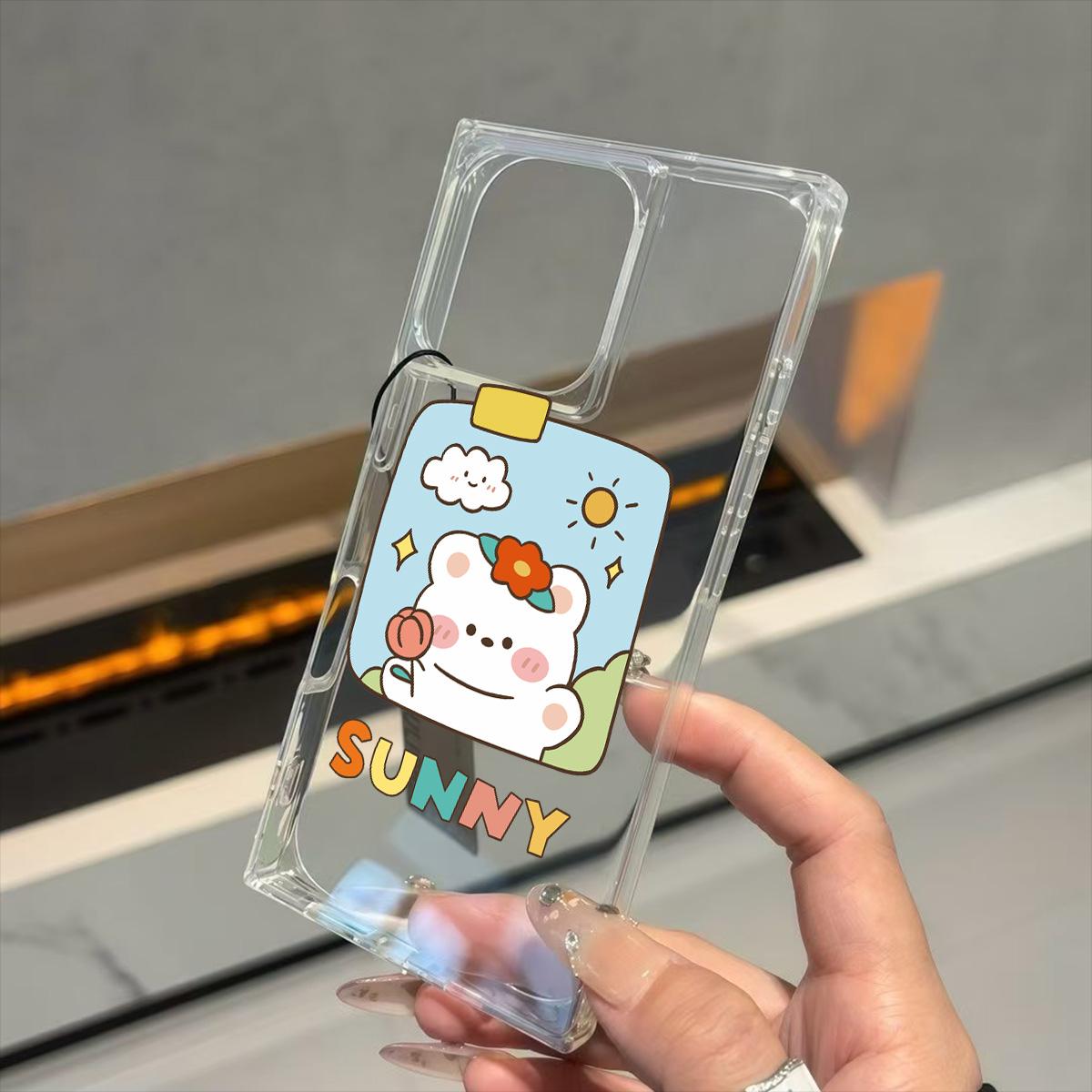 

Clear Square Back Tube Case Protection For iPhone 13 12 11 15 Plus 14 Pro Max 16 ProMax Anti-Oxygen,Cute Cartoon Pattern Casing iphone 11 ProMax