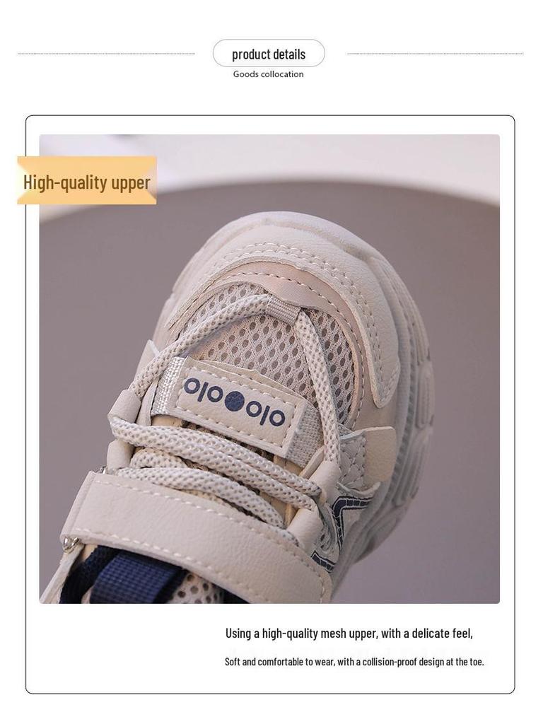 Spring 2026 Unisex Kids' Breathable Mesh Sneakers - Casual Toddler Boys' Sports Shoes