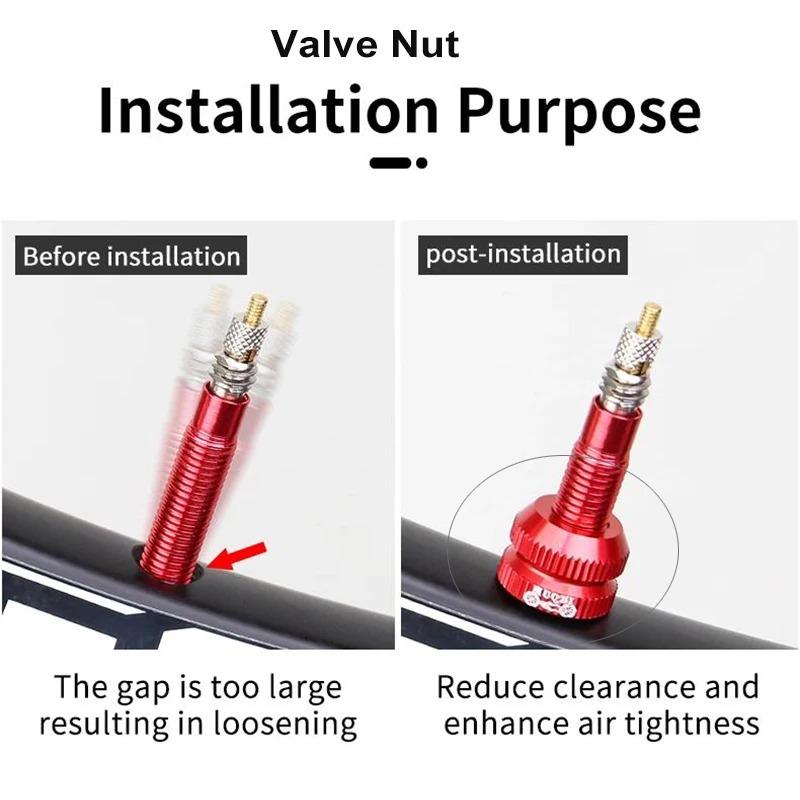 2-6 Sets Bicycle Tire Valve Nut with Valve Cap Set for Bike Wheel Tube Protection Screw Dust Cover and Stem Accessories