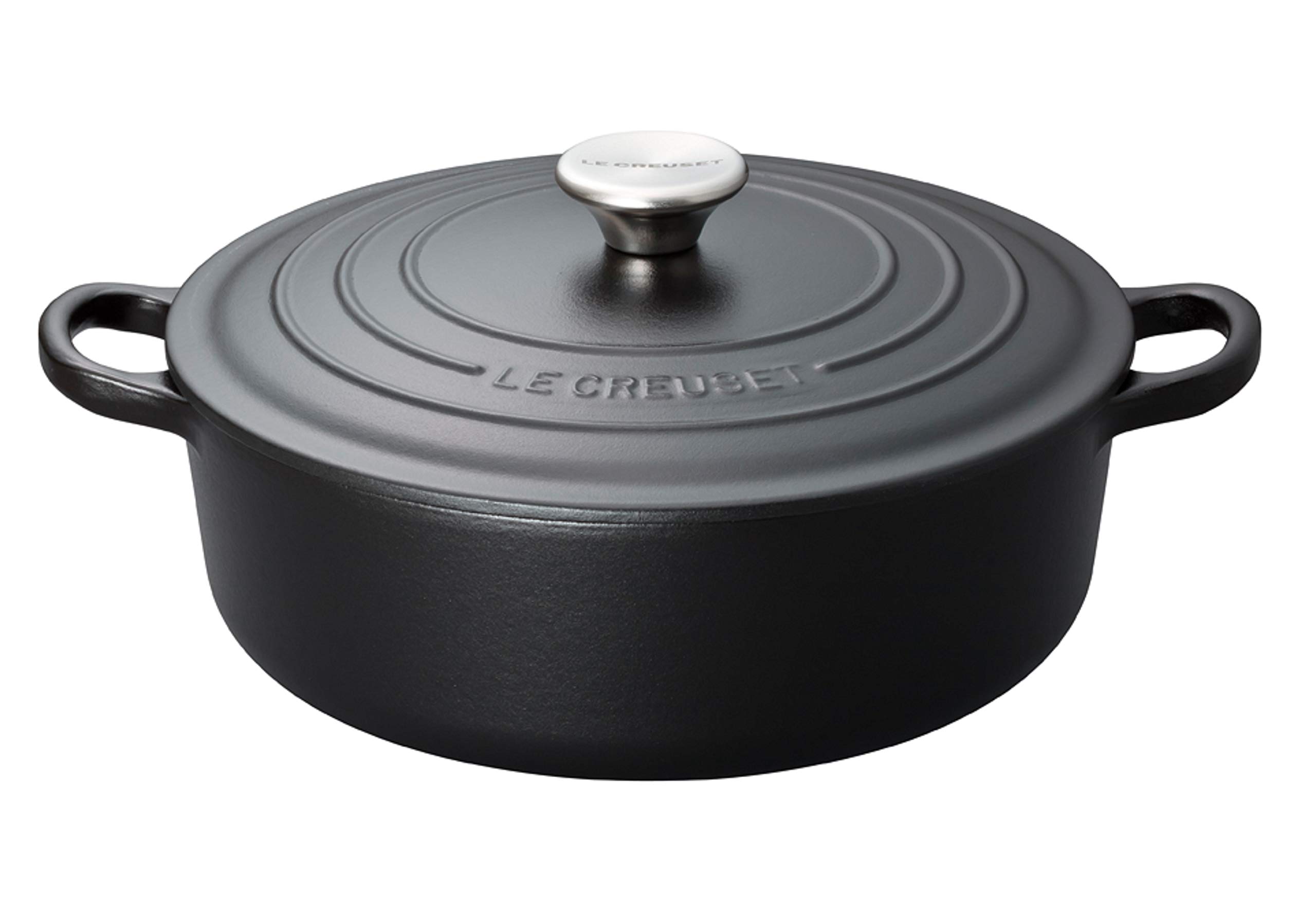 

Каструля з емальованим литтєвим покриттям Le Creuset Cocotte Japonaise 24 см, матово-чорна, газова, IH, сумісна з японською духовкою [Авторизований продукт]