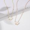 316L Stainless Steel Fashion Fine High-end Jewelry Natural Shell Zircon Butterfly Charms Collier Necklaces Pendants For Women