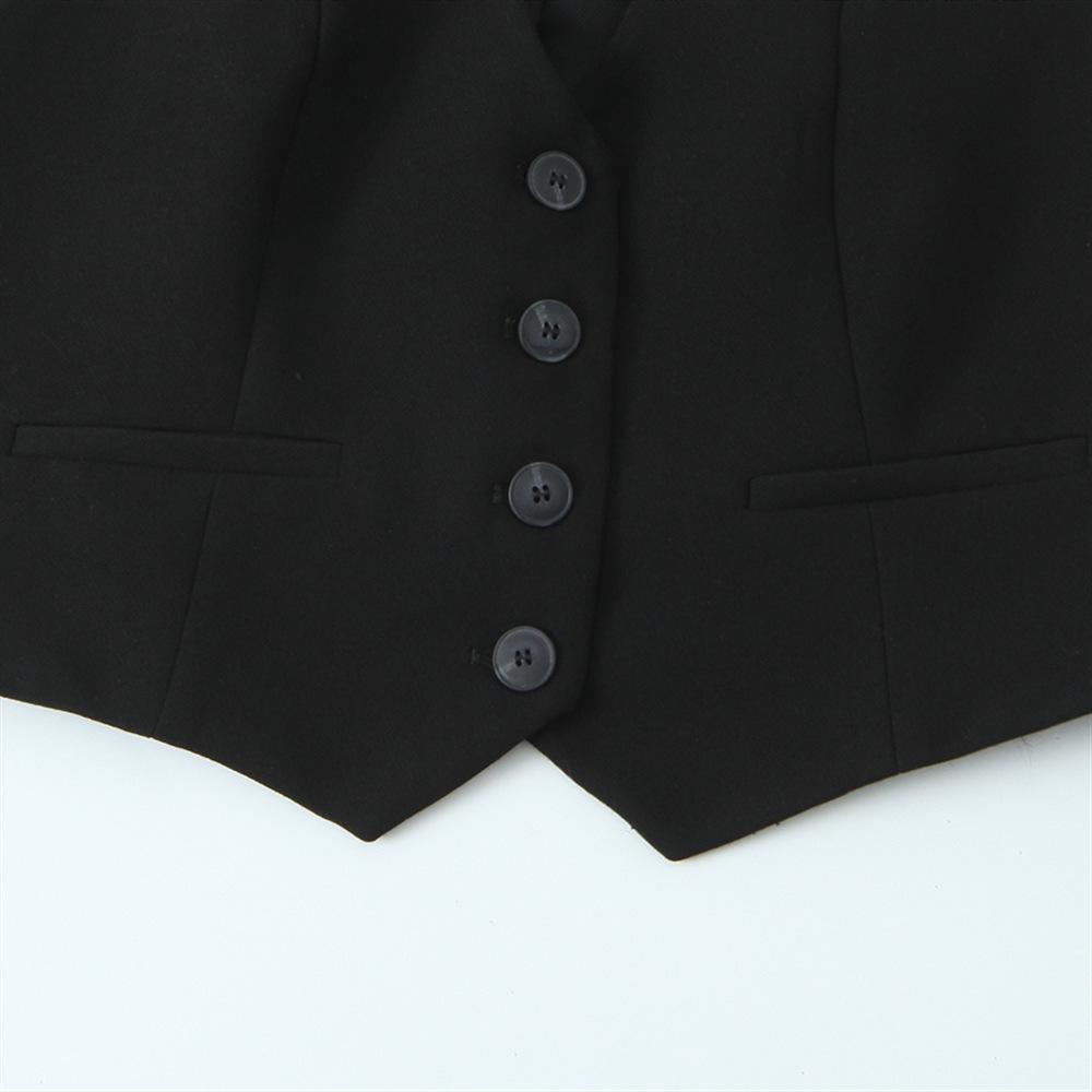 2025 Spring Women's Slim V-Neck Vest & High-Waisted Straight-Leg Pants Set