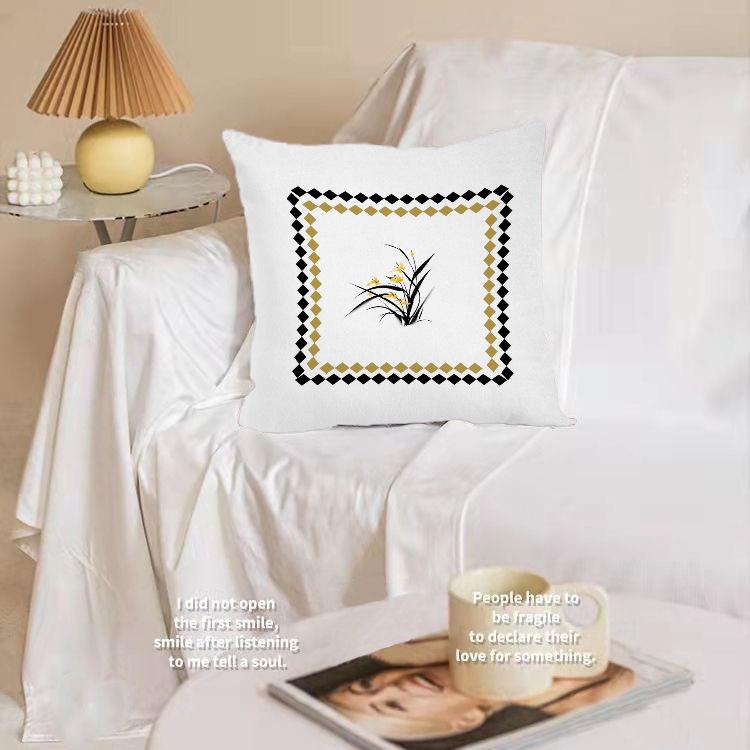 American Retro Art Pillow Case Living Room Sofa Bedroom Backrest Cushion Geometric Art Pillow Home Decoration