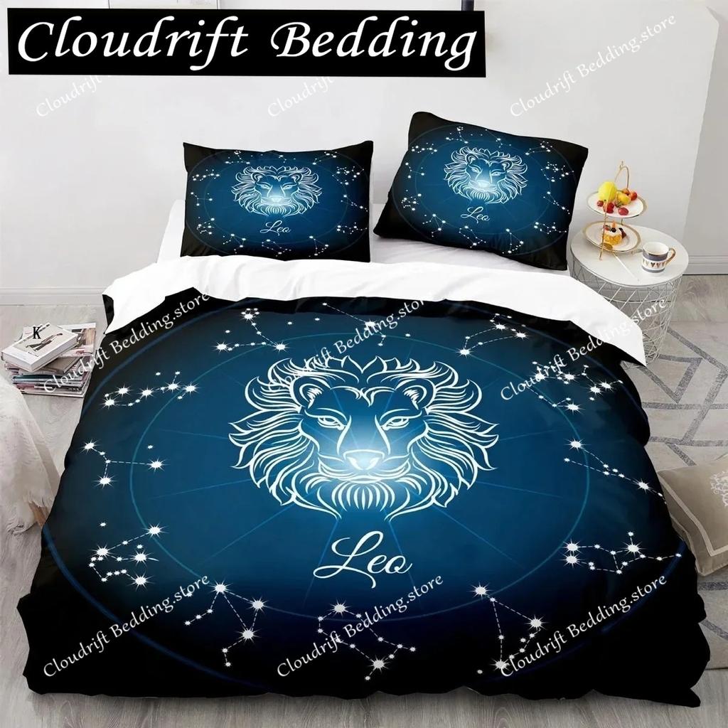 Galaxy Theme Constellation Duvet Cover Set Aries Twin Bedding Set King Size Polyester Polyester Quilt Cover