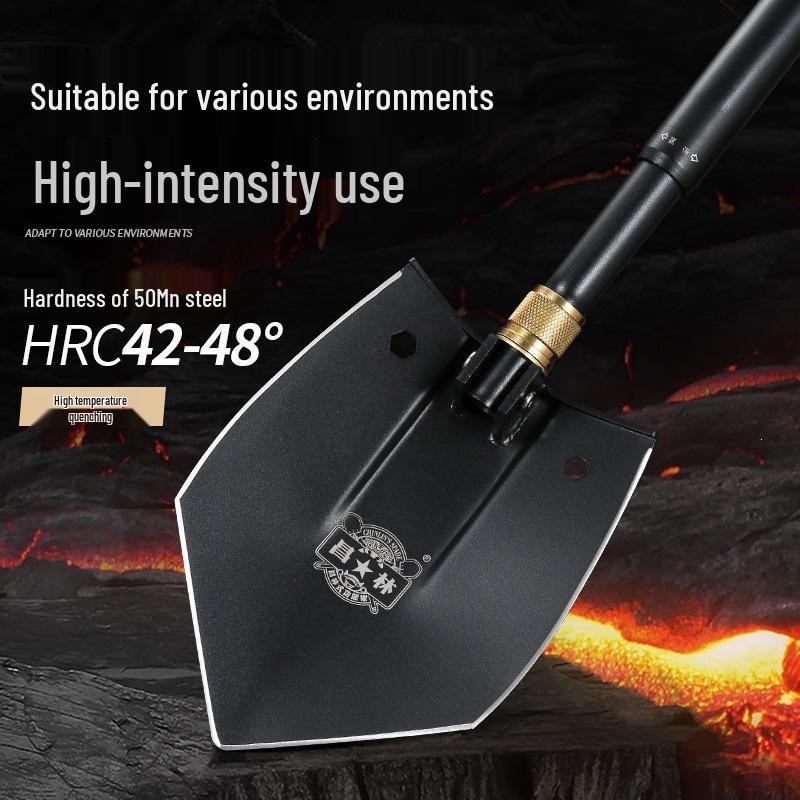 Changlin Telescopic Manganese Steel Engineer's Shovel with Extension Rod - Large for Forest Fire Fighting & Vehicle Mounting Outdoor