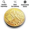 Bitcoin Souvenir-Münze mit Vitrine Sammlerstück Krypto-Geschenk für Blockchain-Enthusiasten Investoren Schreibtischdekoration Gesprächsstoff