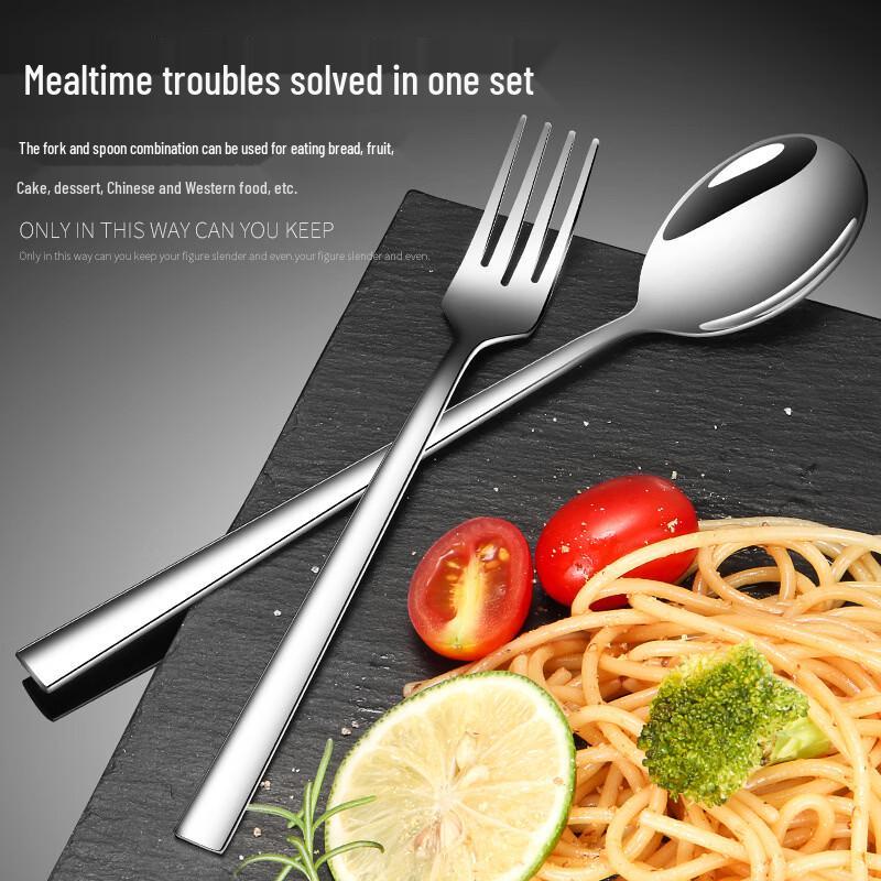 304 Stainless Steel Korean Long Handle Dining Fork Set