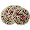 Heat Insulation Floral Birds Table Placemat Anti-slip Coaster Round Dining Mat Coffee Cup Mats Anti-scald Flower Linen Table Mat