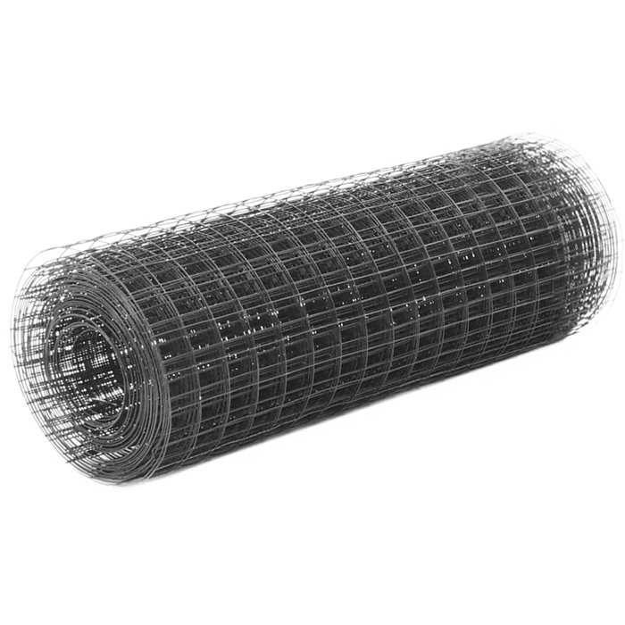 VidaXL Grillage Métal Acier Revêtement PVC 25x0,5 m Carré Gris Clôture Jardin 143653