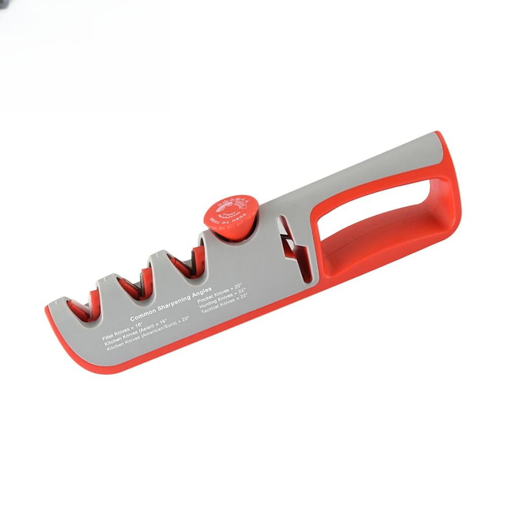 1Pc Black/Red Stainless Steel Kitchen Facilitative Sharpener Tool Angle Adjustable Five In One Knife Sharpener Professional