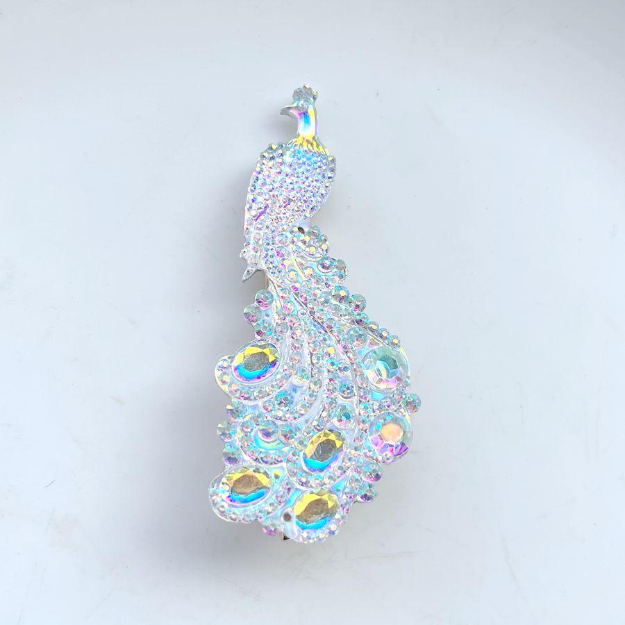 

Красивая белая смола, стразы, павлин, заколка-гребень для волос, подходит для украшения волос, украшения свадебной вечеринки, заколка для волос 1pcs