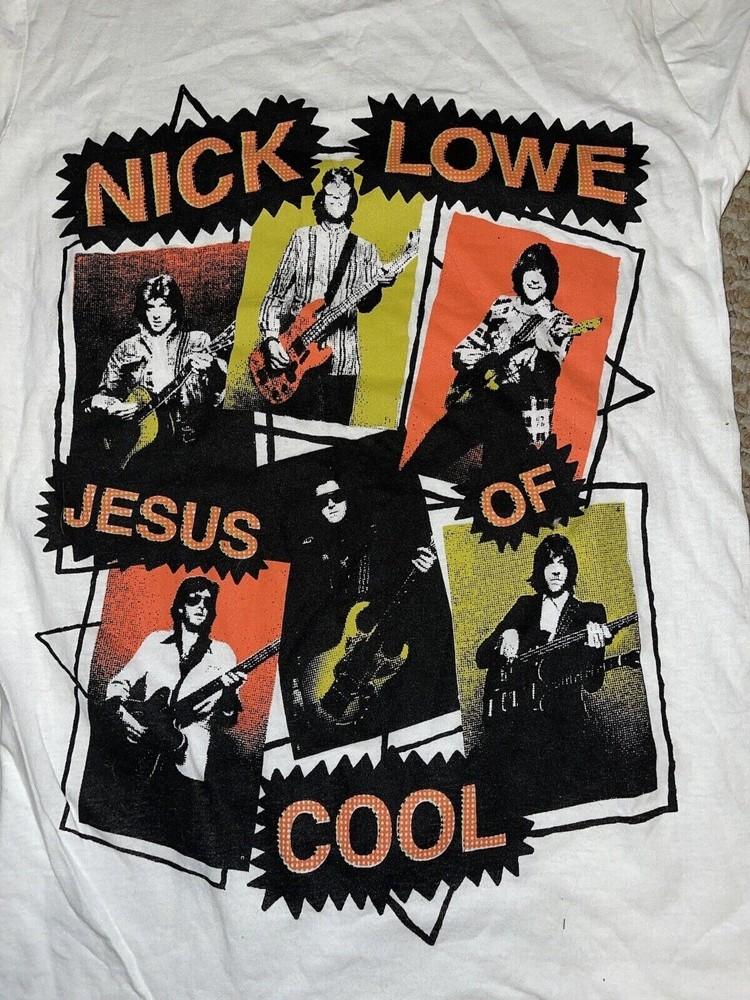 

NICK CAVE Shirt, NICK LOWE Jesus Of Cool Short Sleeve White All Size Shirt Unisex T-Shirt XXL