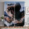 Jurassic Park Home Interior Curtains for Camera Tulle for Bedroom Shades Partition Anti-mosquito Curtains 2 Pieces Curtain Room