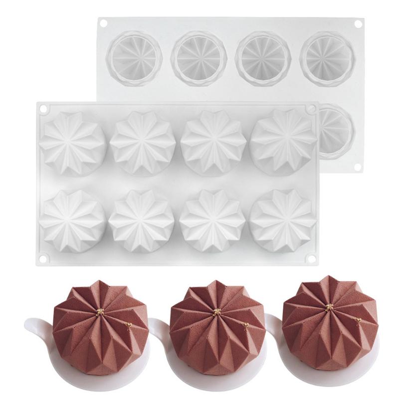 Diamond Muffin Silicone Gear Mold DIY Cupcake Cookies Fondant Baking Pan Non-Stick Pudding Steamed Cake Tool Pastry Donuts Mold