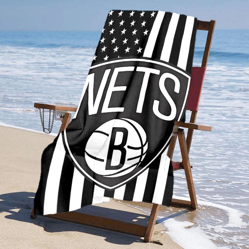 Ultra-Soft Beach Towel with Brooklyn Nets Theme,Ideal for Pool - Camping, Diving - Perfect Travel Essential, Vibrant Beach Towel.