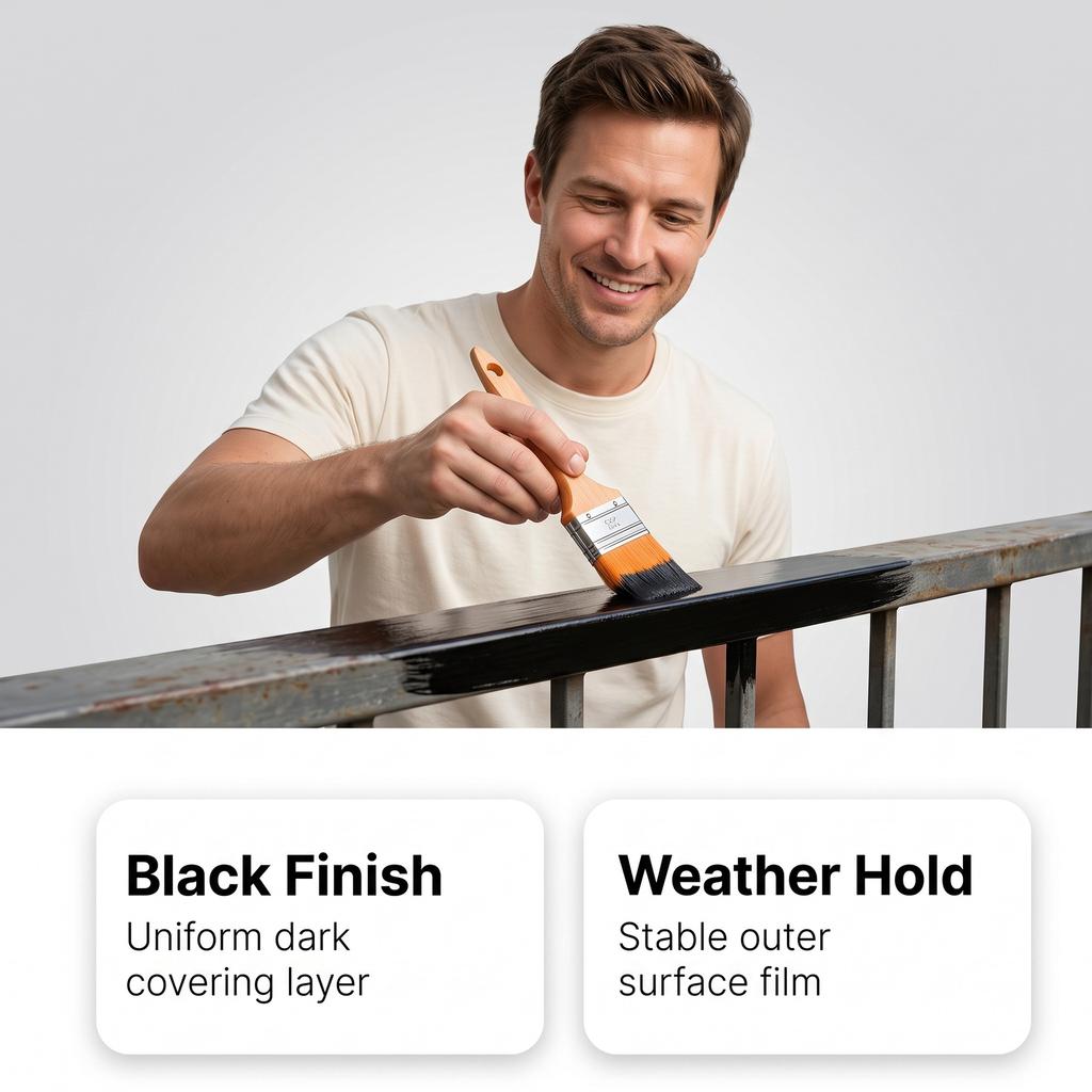 Black Rust-Removing Paint Household Metal Anti-Rust Renovation Paint