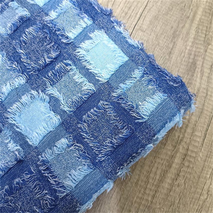 

Checkered Tassel Cut Pattern Dyed Jacquard Fabric Fringe Trims Texture Fashion Clothing Dress Bag DIY Design Fabric 50x150cm