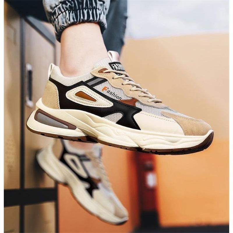 Men's Shoes, Breathable Mesh Sports Shoes, All-match Thick-soled Casual Shoes