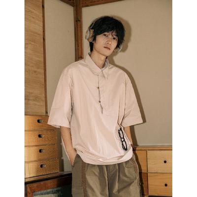 Collar Short Sleeved Polo Shirt, Men'S Short Sleeved Shirt, Niche Design, Minimalist Shirt, Couple'S College Top