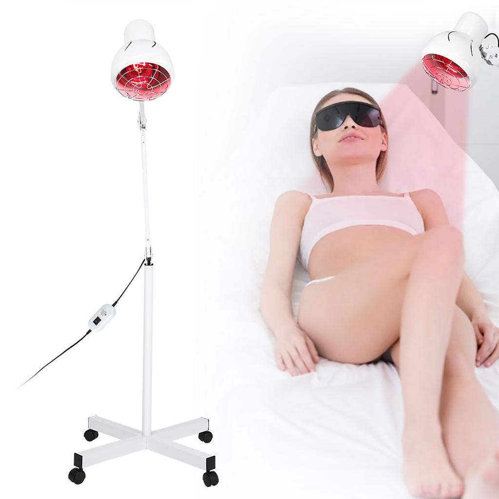 275W Infrared Heating Therapy Lamp Floor Stand Muscle Pain Relief Skin Care Light