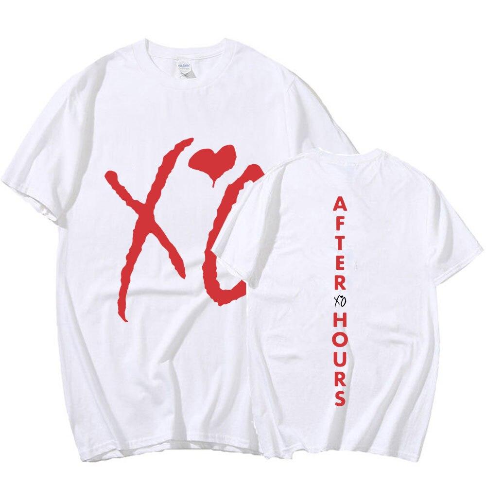 The Weeknd Xo After Hours Letters Print T-Shirt Men's Harajuku Hip Hop Clothes T Shirt Streetwear T Shirts Fashion Streetwear