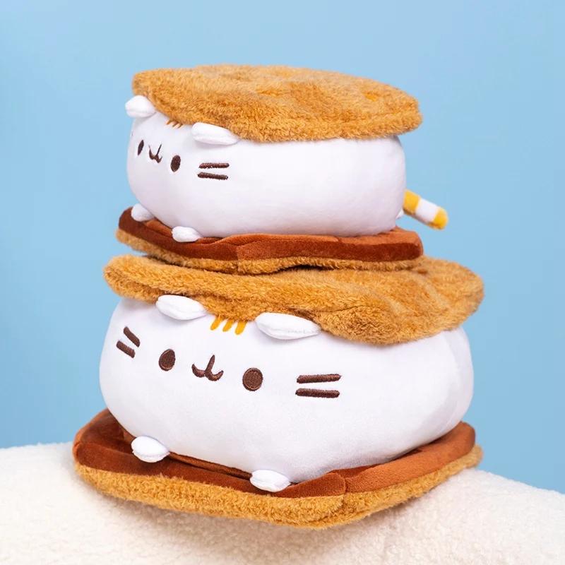 15/22cm Creative Sandwich Biscuit Fat Cat Throw Pern umplute jucărie amuzantă pisică păpușă animal de pluș pentru cadou de ziua de naștere pentru copii