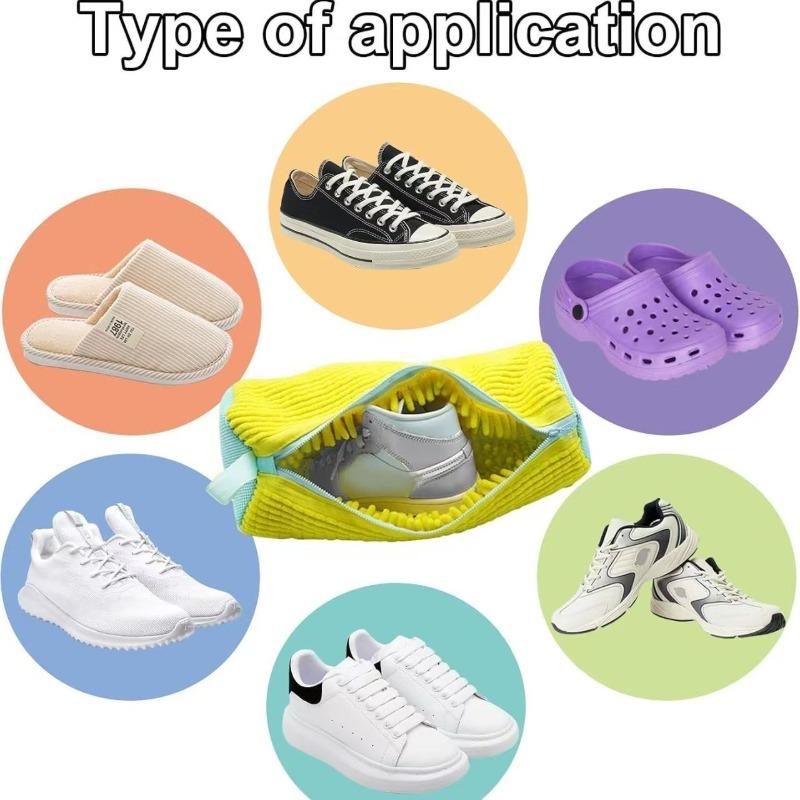 Durable Shoe Washing Machine Bag with Fluff Interior Noise Reduction Resilient Protects Shoes Cleaner Soft Fabric Construction