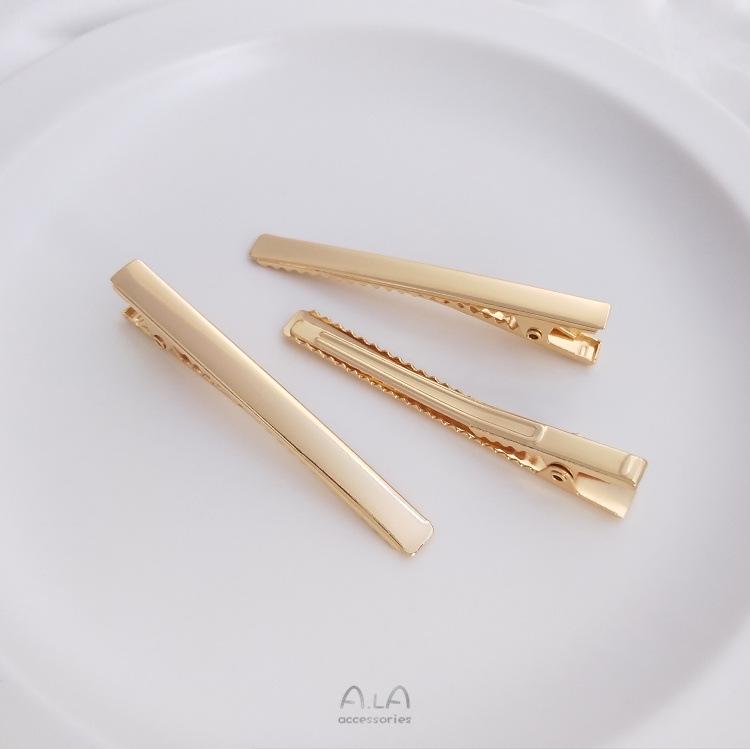 14K Gold-Filled Duckbill Hair Clip with Thickened Square Design