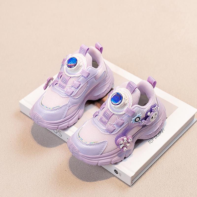 Children's Lamp Shoes Soft-soled Mesh Dad Shoes 2025 Spring and Autumn Girls Sports Shoes Primary School Running Shoes