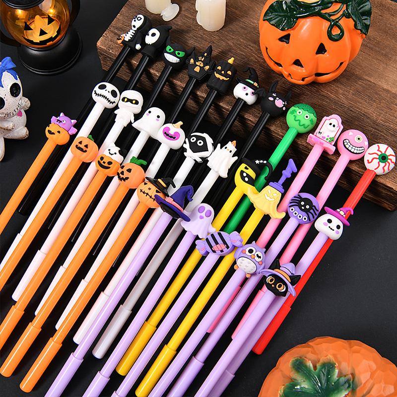 5/10pcs Gel Pen Halloween Style Creative Pumpkin Light Bat Ghost Festival Party Gifts for Students Rewards School Supplies TMZ