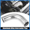 OD 2.5" 63mm Leg Length 4" 100mm Aluminum Alloy Tube Intercooler Pipe 90 Degree Bend Elbow Air Intake Tube Silver Tone for Car Auto Accessories