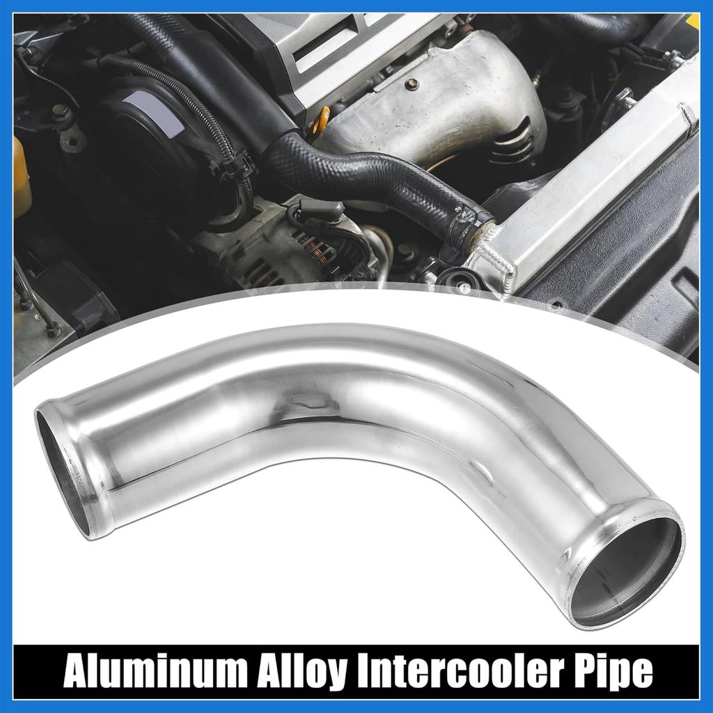 OD 2.5" 63mm Leg Length 4" 100mm Aluminum Alloy Tube Intercooler Pipe 90 Degree Bend Elbow Air Intake Tube Silver Tone for Car Auto Accessories