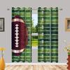 2pcs Semi-shading Polyester Football Patterns Rod Pocket Curtains For Living Room Bedroom Office Kitchen Study Home Decor