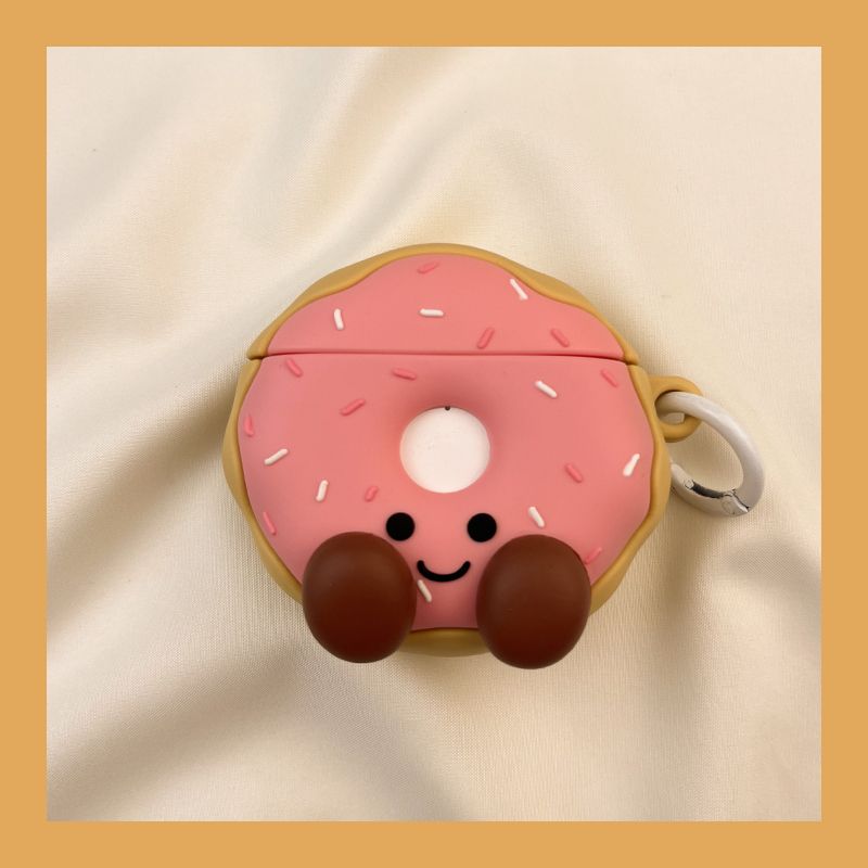 

для чехла для наушников Apple Pro второго поколения беспроводной Bluetooth 1 третьего поколения Aipods2 поколения силиконовый пятого поколения 5 четвертого поколения AirPods 4 [Pink donut expression] send Hook